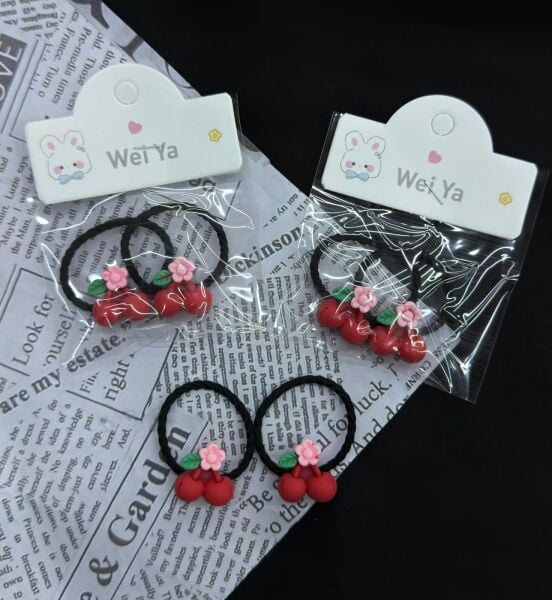 2'li Kirazlı Lastik   Toka 10 Adet