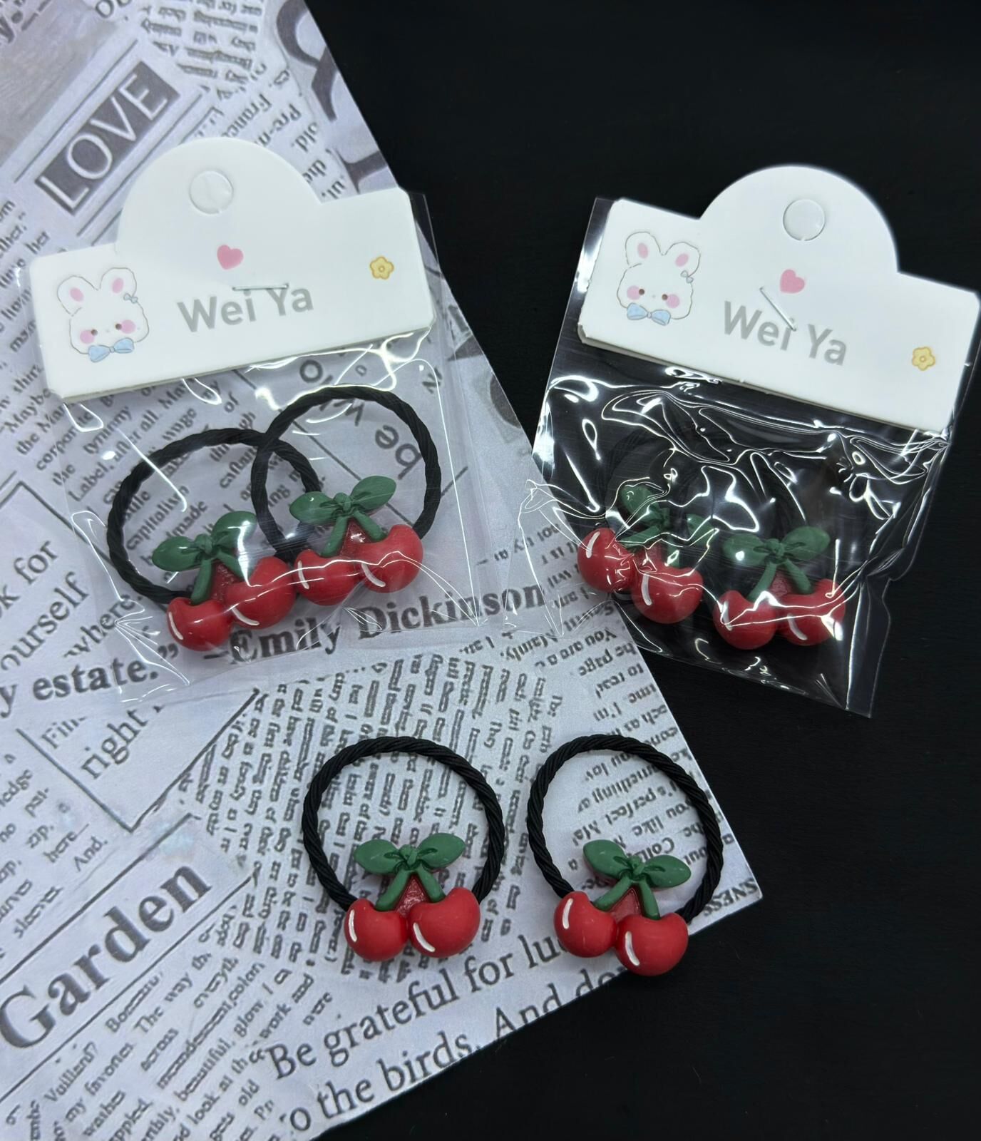 2'li Kirazlı Lastik   Toka 10 Adet