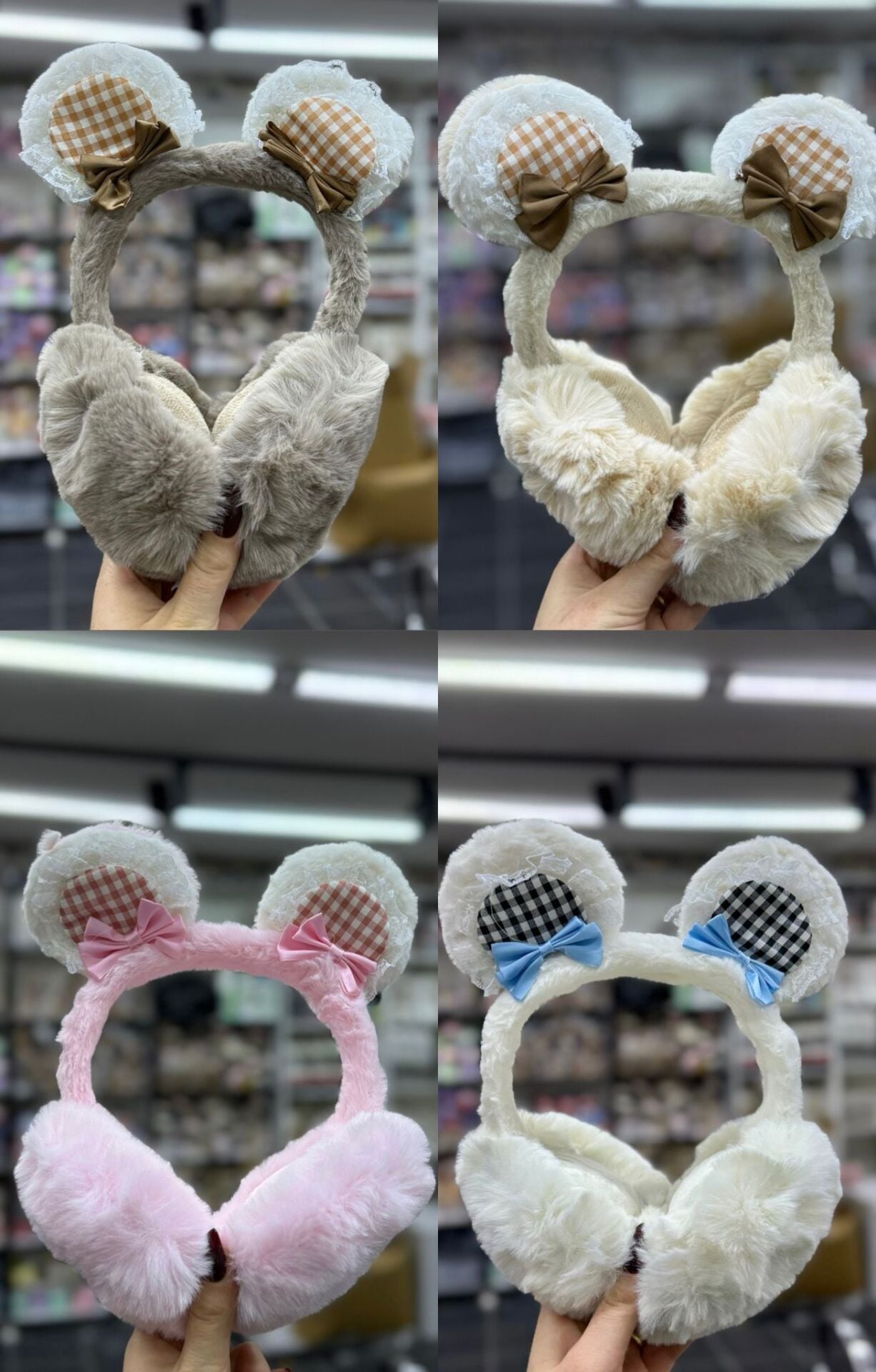 Katlanabilir Kulaklı Fiyonklu Peluş Kulaklık 12 Adet