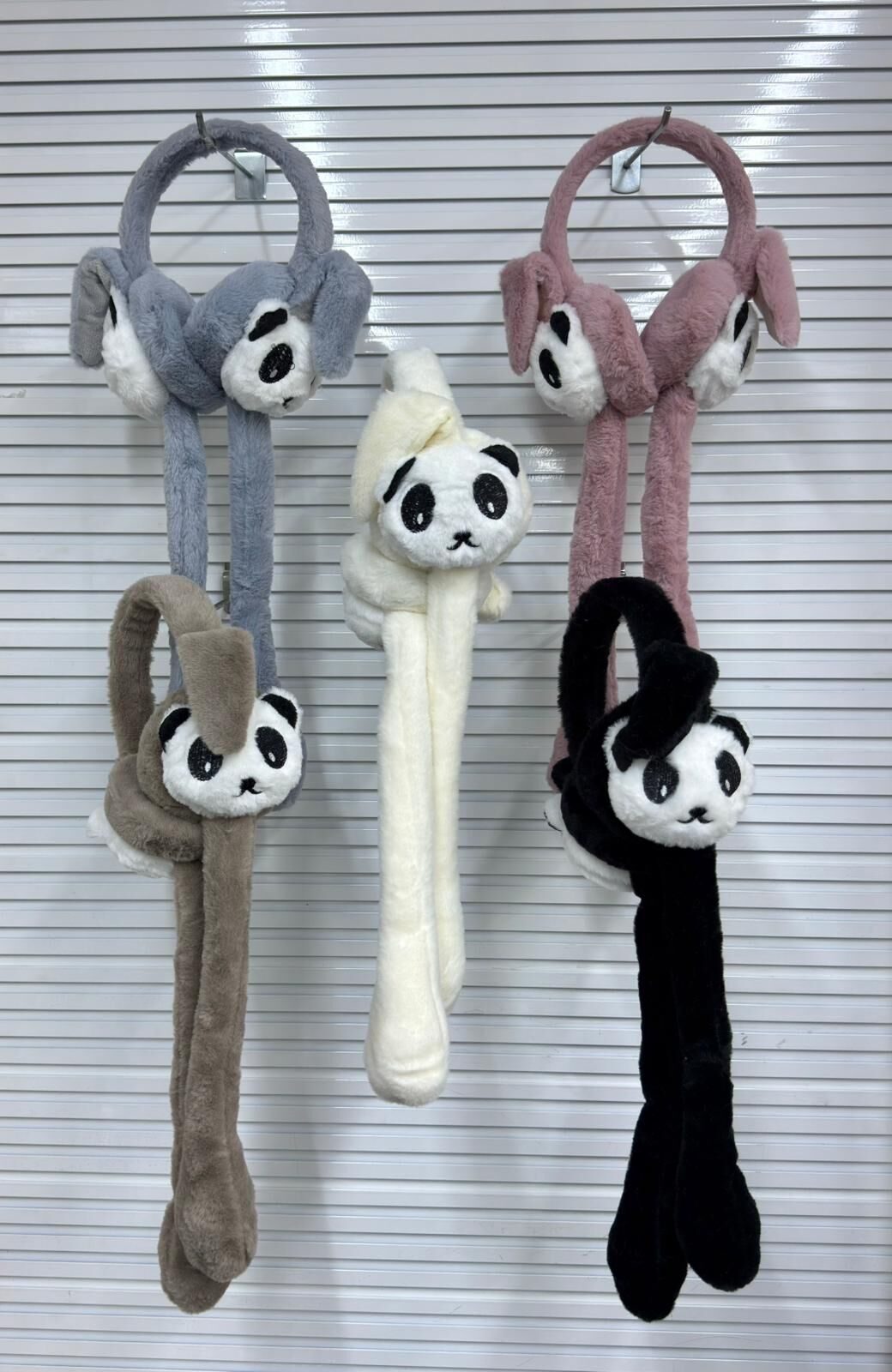Kulakları Oynayan Sevimli Panda Pelüş Kulaklık 12 Adet