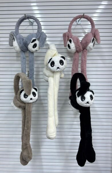 Kulakları Oynayan Sevimli Panda Pelüş Kulaklık 12 Adet