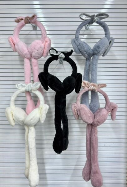 Kulakları Oynayan Sevimli Fiyonk Pelüş Kulaklık 12 Adet