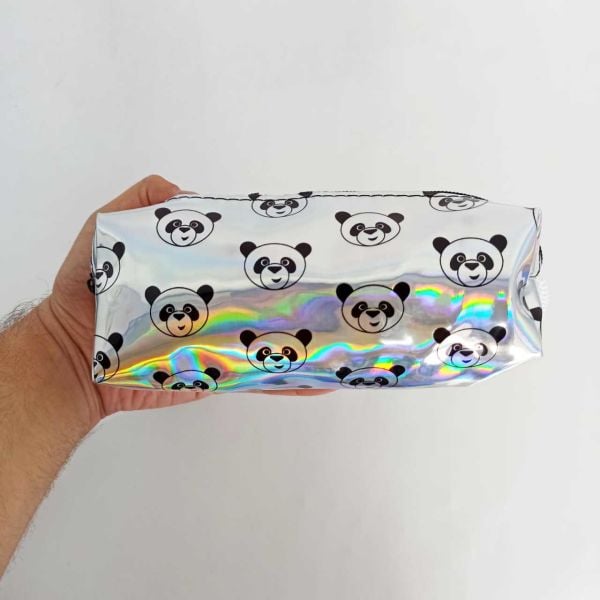 Panda Baskılı Hologram Kalemlik Makyaj Çantası