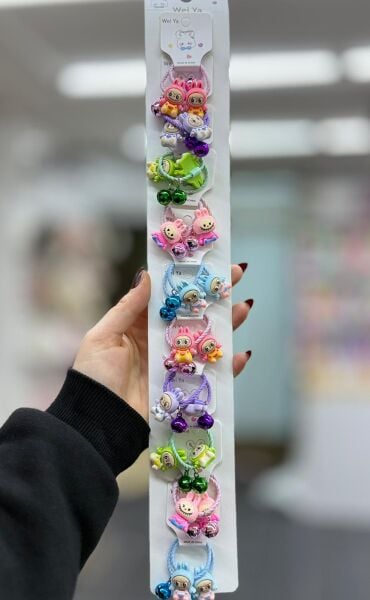 2'li Sevimli Karakterli Lastik Toka 10 Adet