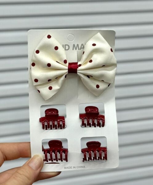 Fiyonk Toka + Mini Mandal Toka Seti – Kadın & Çocuk Saç Tokası