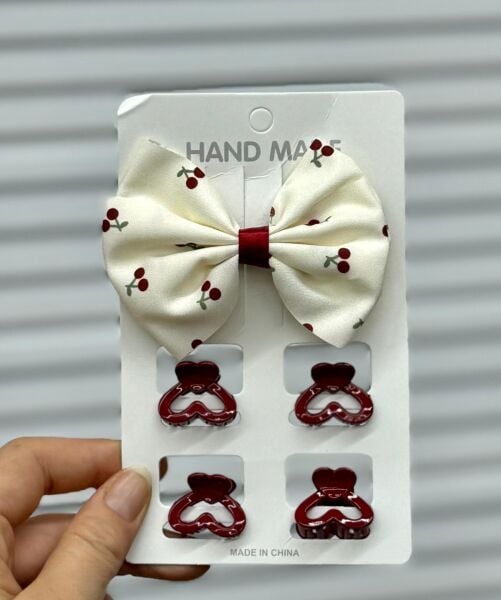 Fiyonk Toka + Mini Mandal Toka Seti – Kadın & Çocuk Saç Tokası