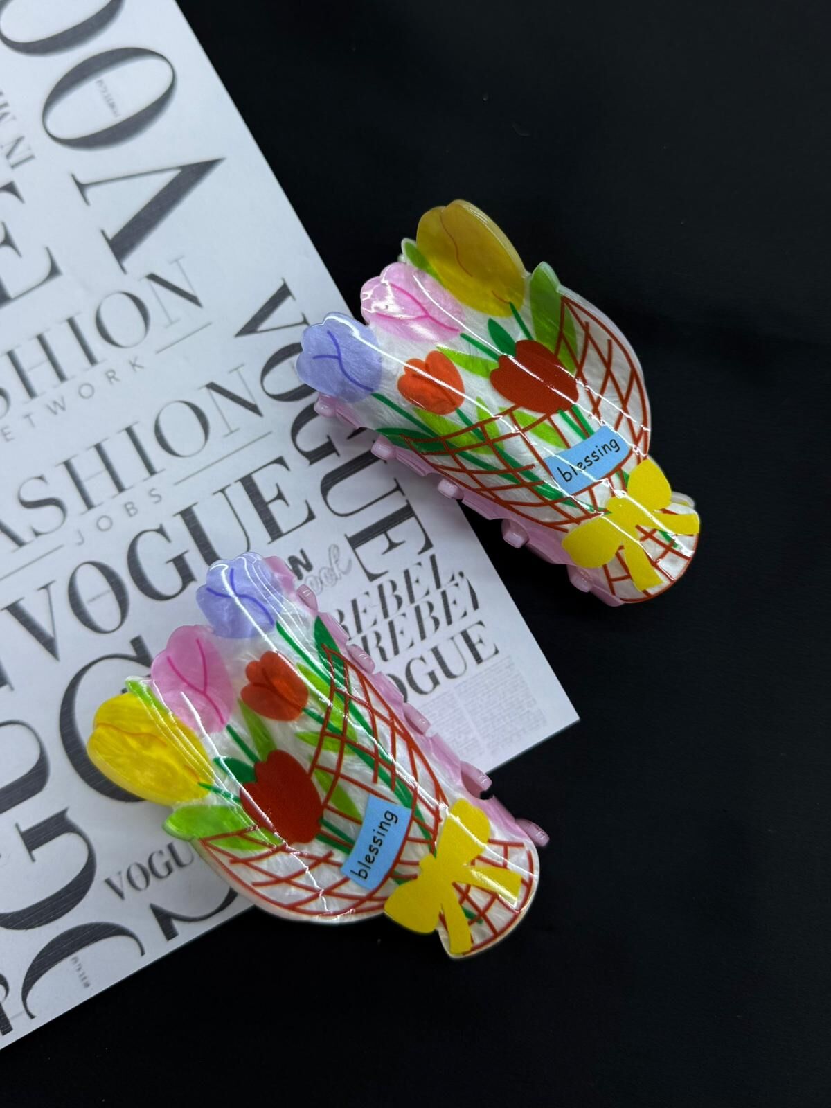 Lale Demet Desenli Kemik Mandal Toka 12 Adet