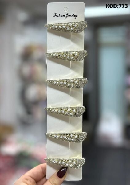 6 Adet Taşlı Yan Toka