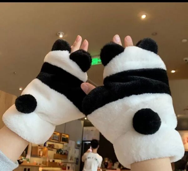 Pandalı Yarım Pelüş Eldiven