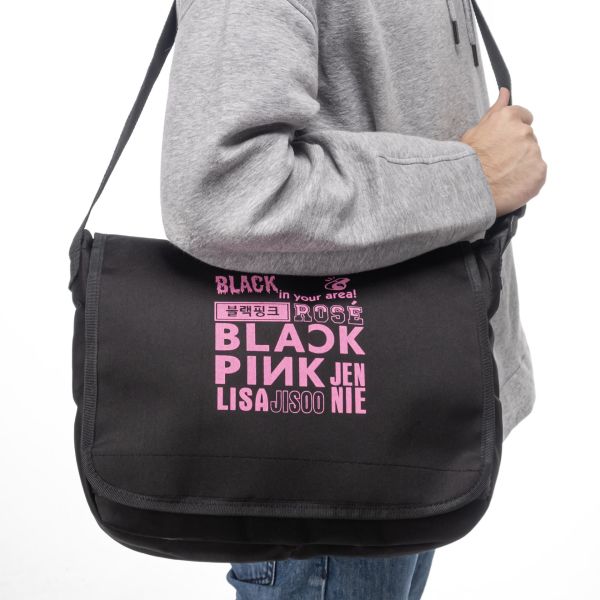 Erkek Black Pink Baskılı Postacı Çantası