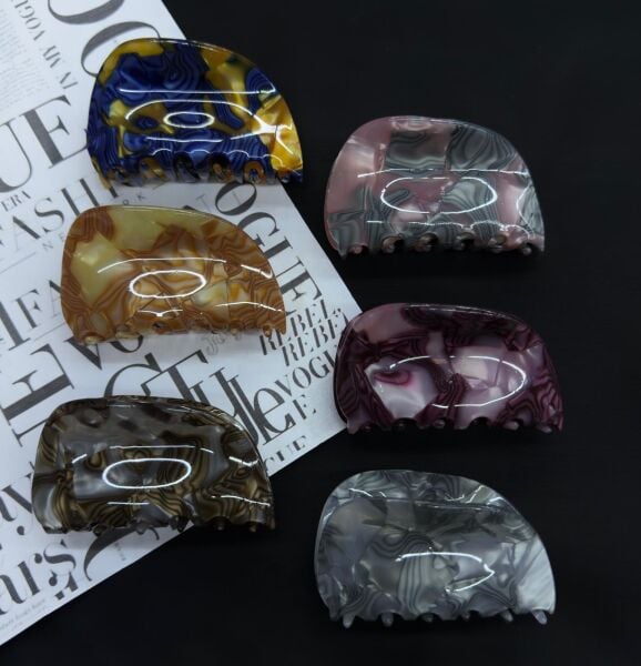 Mermer Desen Şık  Kemik  Mandal Toka 12 Adet