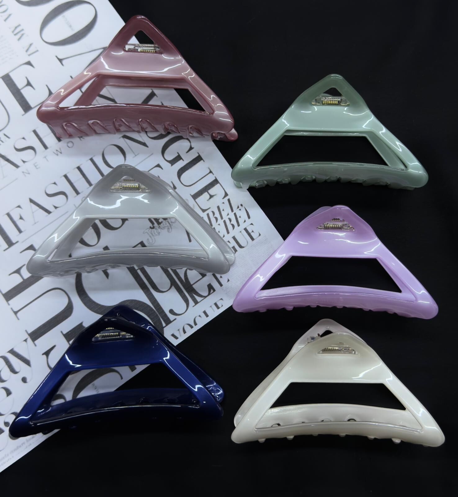 Üçgen Desen Şık Kemik  Mandal Toka 12 Adet