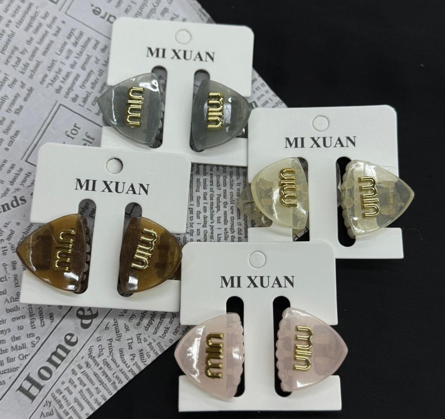 2'li Min Yazılı  Kemik  Mandal Toka 12 Adet