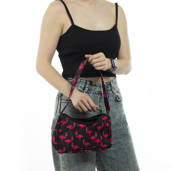 Flamingo Desenli Muyoso Baget Çanta