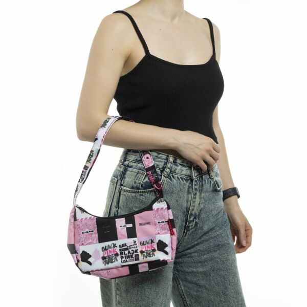 Black Pink Desenli Muyoso Baget Çanta