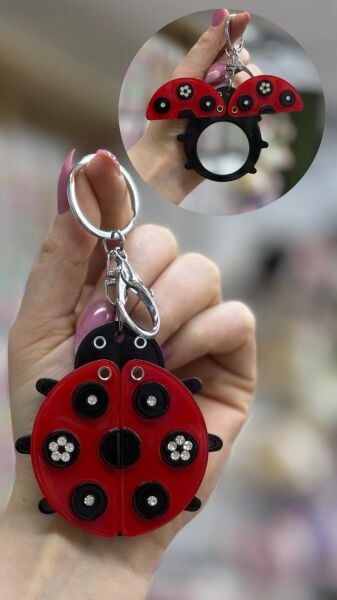 Sevimli Taşlı Uğur Böceği Şekilli Kemik Ayna