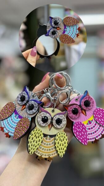 Sevimli Baykuş Şekilli Kemik Ayna (12 ADET)