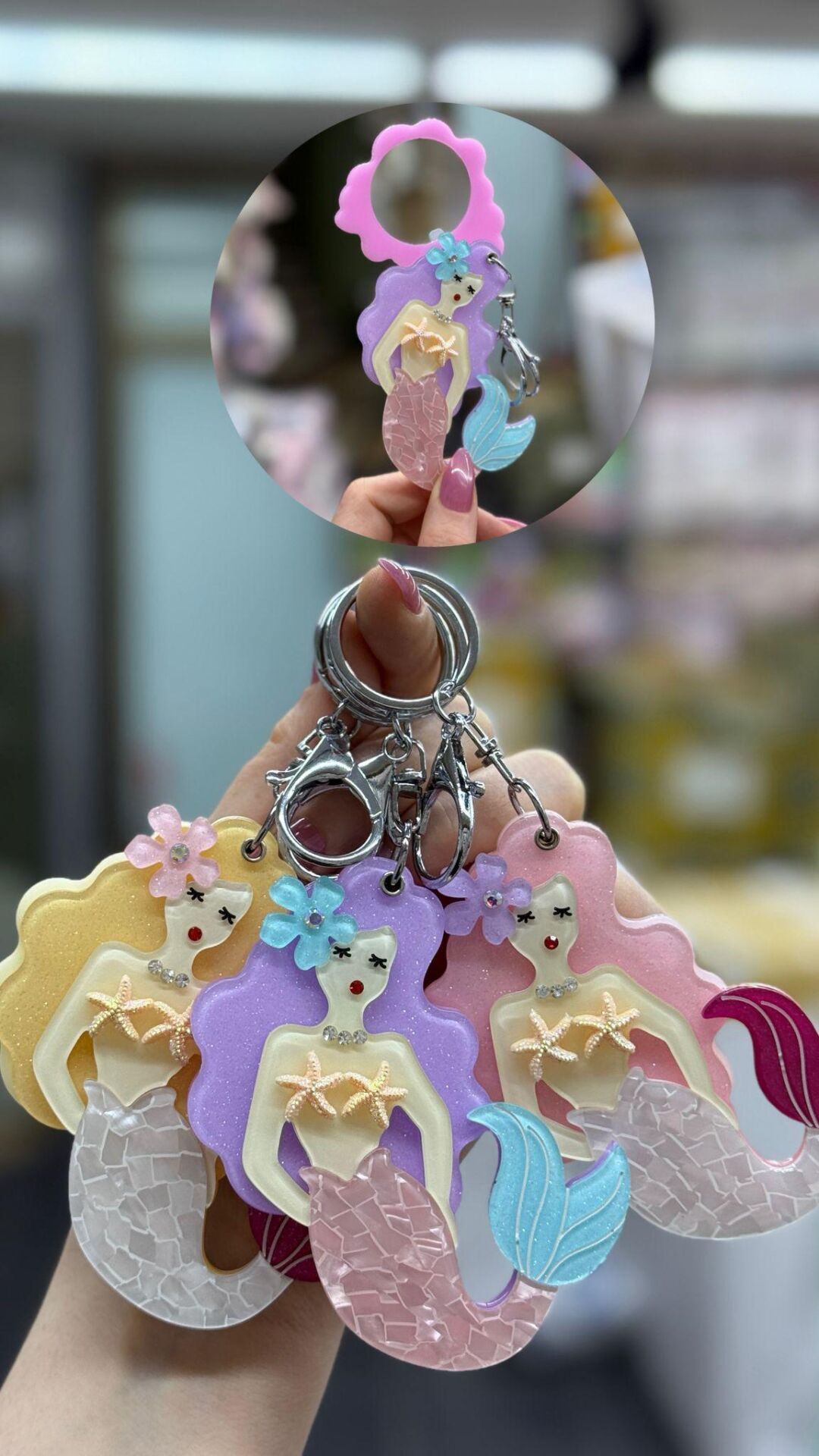 Sevimli Deniz Kızı Şekilli Kemik Ayna (12 ADET)