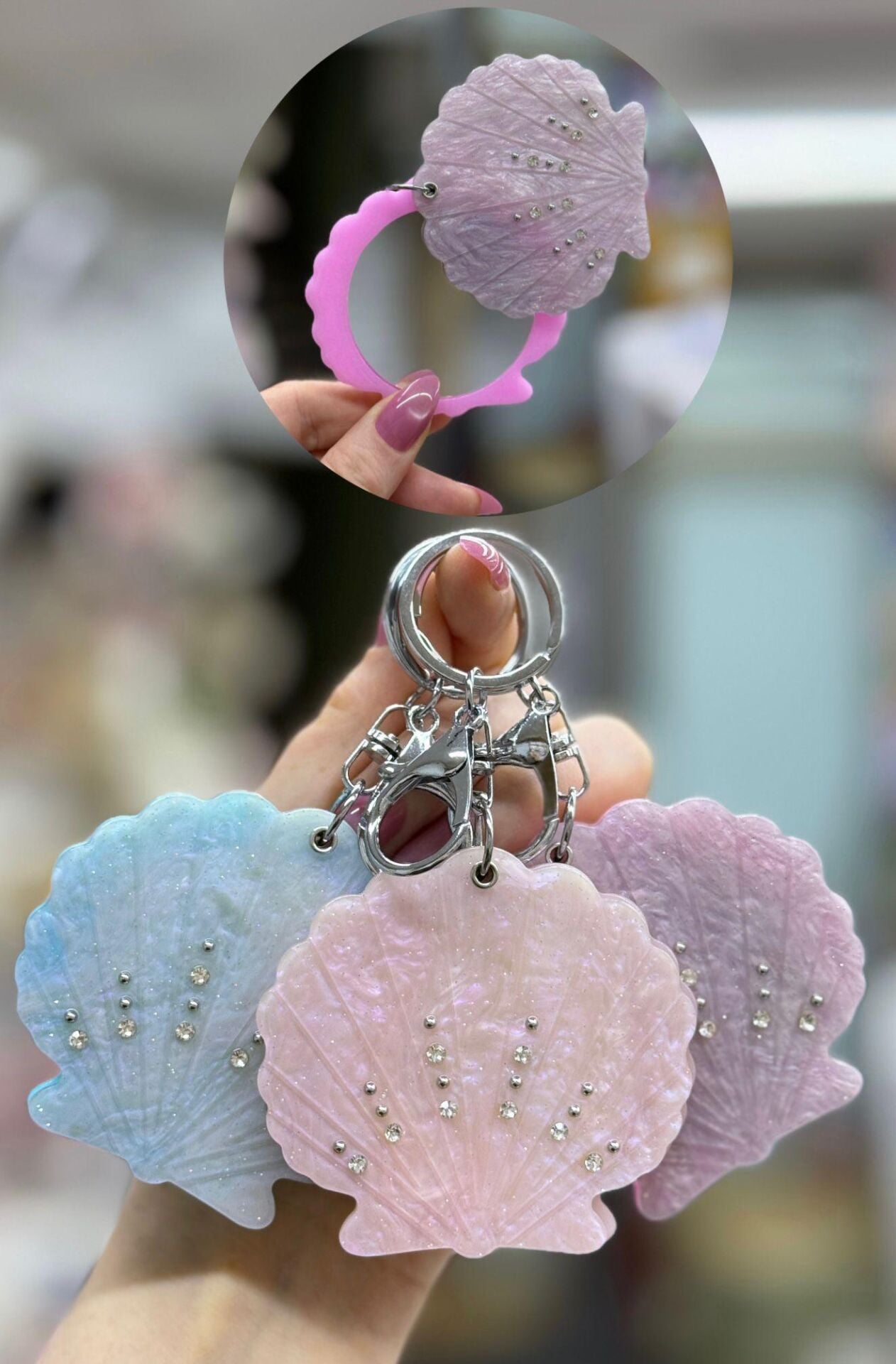 Sevimli Deniz Kabuğu Şekilli Kemik Ayna (12 Adet)