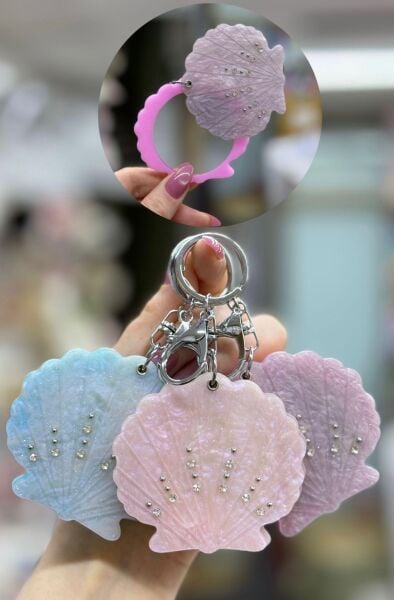 Sevimli Deniz Kabuğu Şekilli Kemik Ayna (12 Adet)