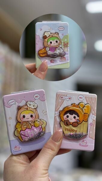 3D Sulu Baskılı Ayna ve Anahtarlık  12 Adet