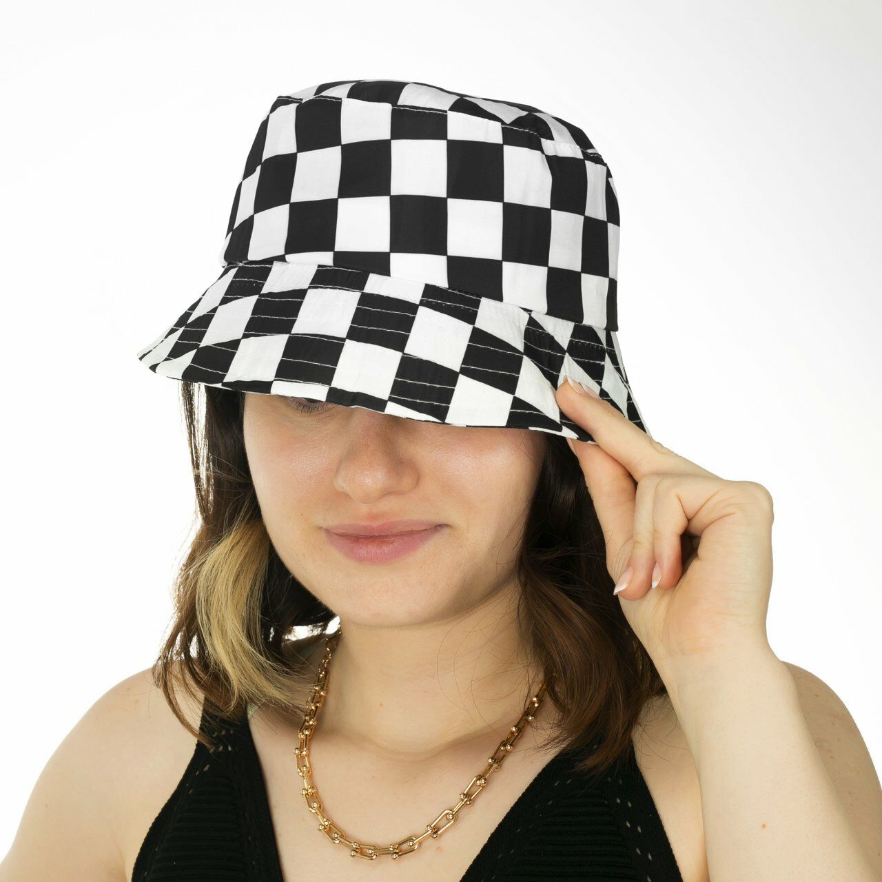 Damalı Şapka Bucket
