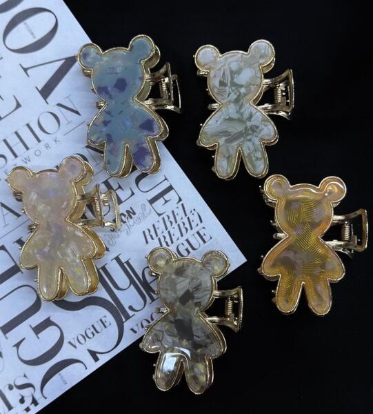 Ayıcık Desenli Sedef Model  Metal Mandal Toka 12 Adet