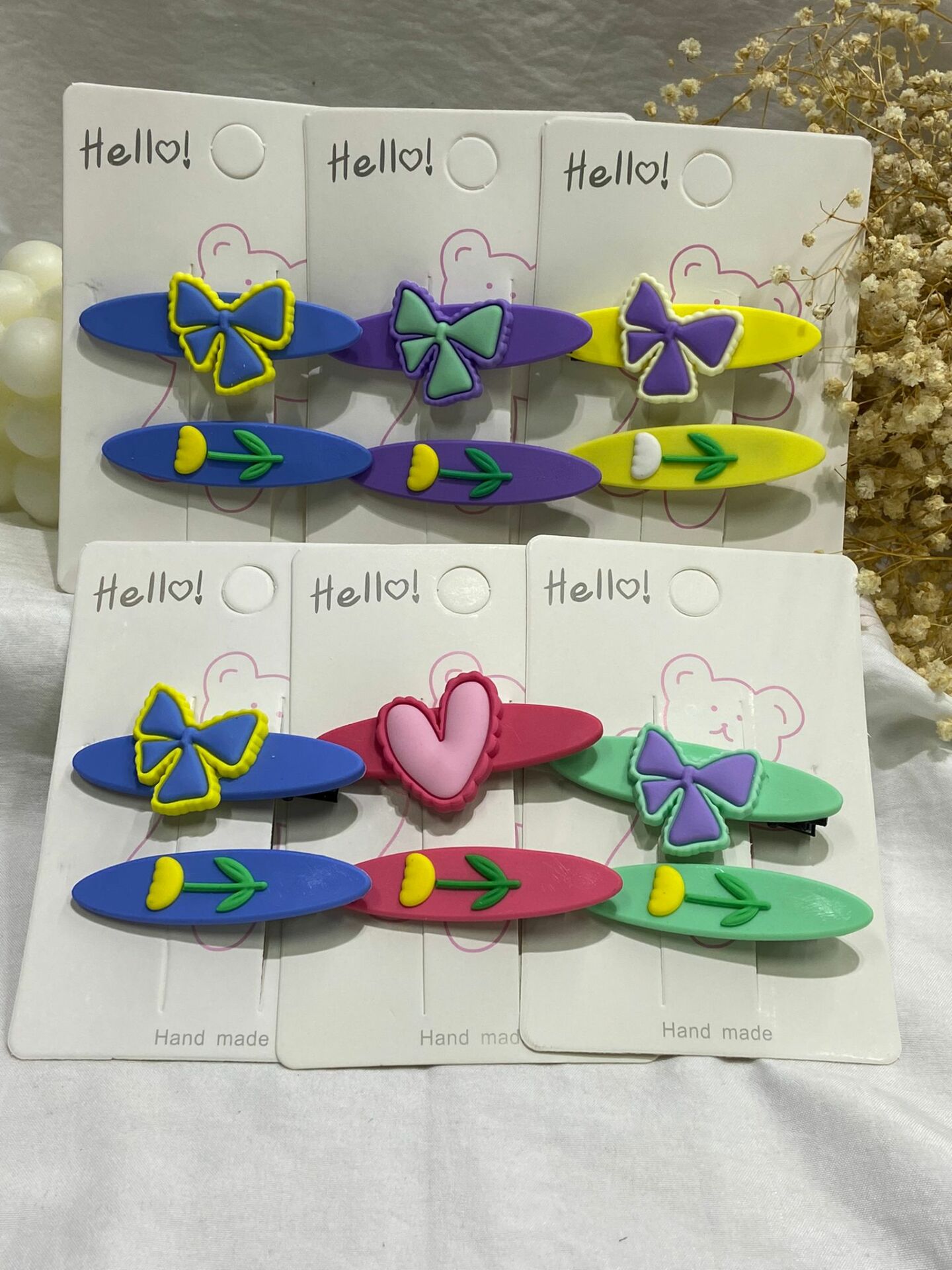 2 li Figürlü Çocuk Tokası 12 li Paket