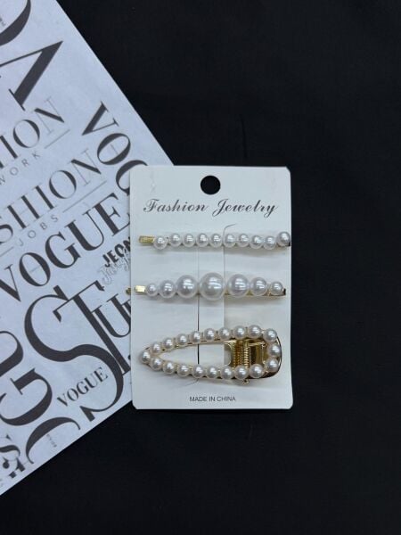 3'lü İncili Metal Yan Toka