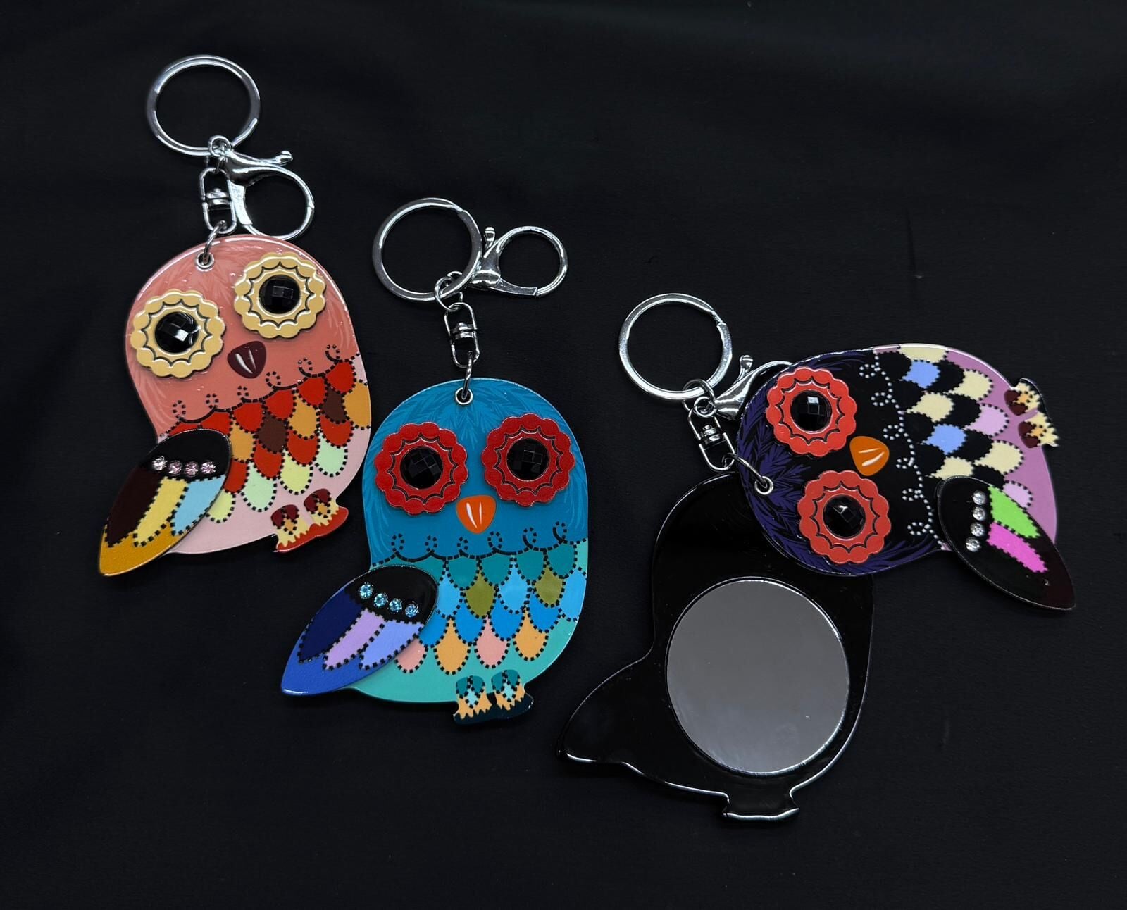 Sevimli Baykuş Şekilli Kemik Ayna (12 Adet)