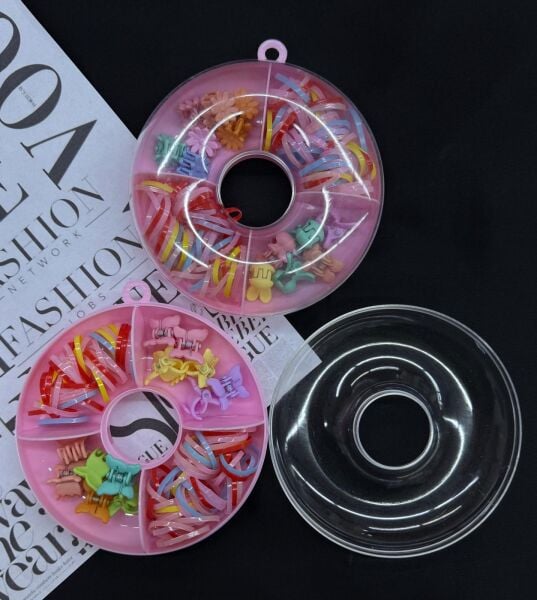 Yuvarlak  Kutulu Lastik ve Mandal Küçük Çocuk Toka