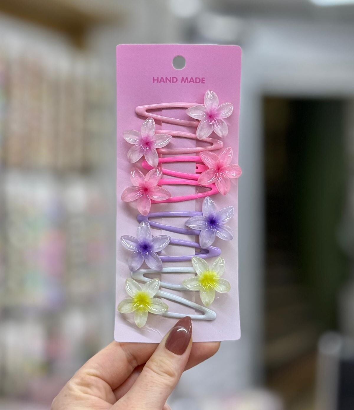 Çiçek Figürlü Pastel Çıtçıt Toka Seti – Renkli Saç Aksesuarı