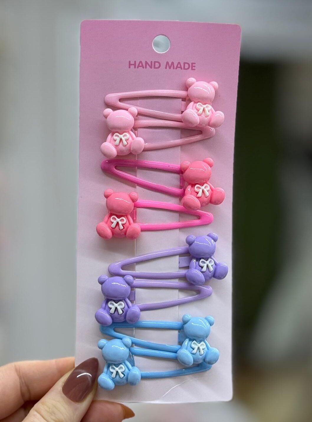 Ayıcık Figürlü Çıtçıt Toka Seti – Renkli Çocuk Saç Aksesuarı