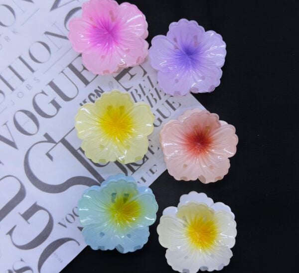 Çiçek Figürlü Mandal Toka-12 Adet ( 4 cm)