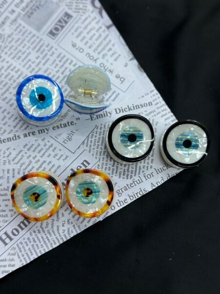 2'li Nazar Göz Kemik Mandal Toka 12 Adet