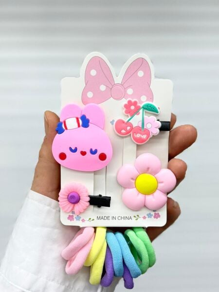 4'lü Klips ve Lastik Çocuk Set Toka