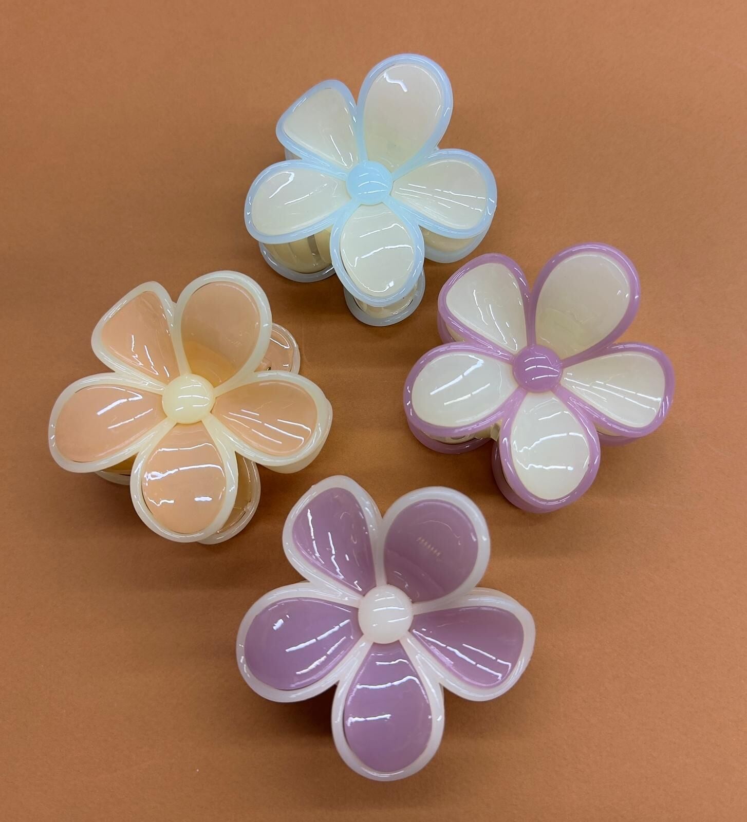 Çiçek Figürlü Mandal Toka-12 Adet