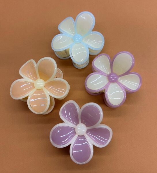 Çiçek Figürlü Mandal Toka-12 Adet