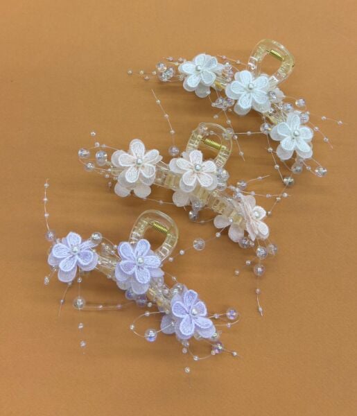 Çiçek Detaylı Mandal Toka 12 Adet