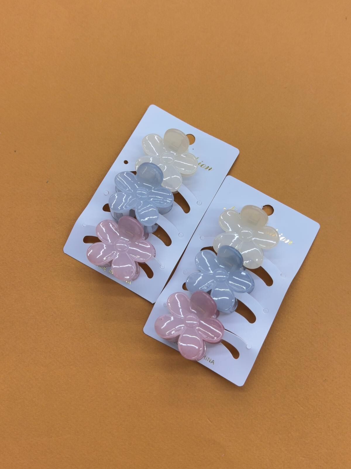 3'lü Kart Çiçek Toka- 12 Kart