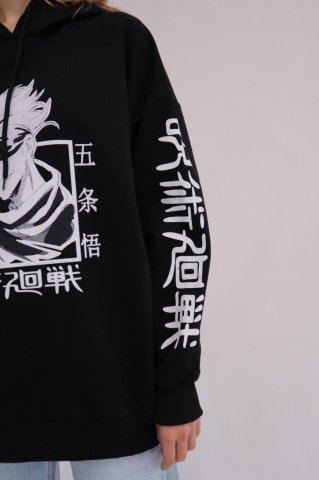 Siyah Kapüşonlu Alien Sweatshirt L