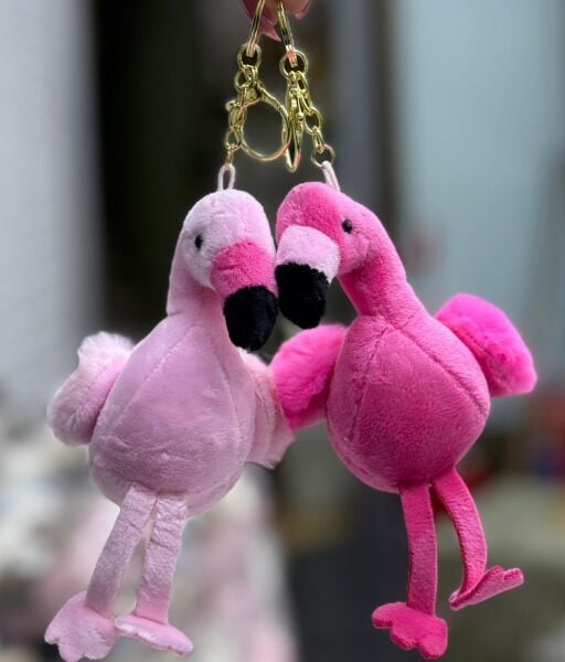 Peluş Flamingo Anahtarlık – Yumuşak Çanta Süsü ve Sevimli Aksesuar 12 Adet