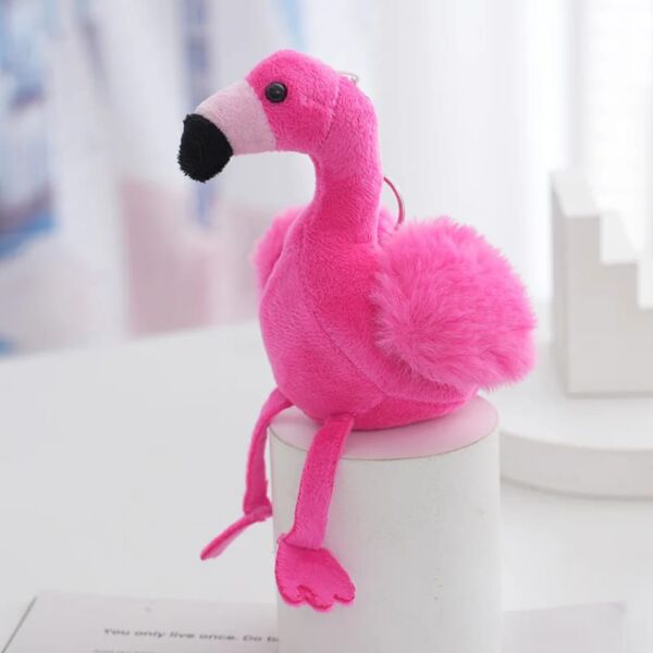 Peluş Flamingo Anahtarlık – Yumuşak Çanta Süsü ve Sevimli Aksesuar 12 Adet