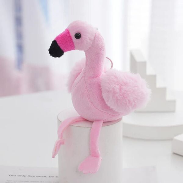 Peluş Flamingo Anahtarlık – Yumuşak Çanta Süsü ve Sevimli Aksesuar 12 Adet