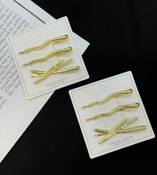 3'lü Metal Taşlı Tel Toka Set