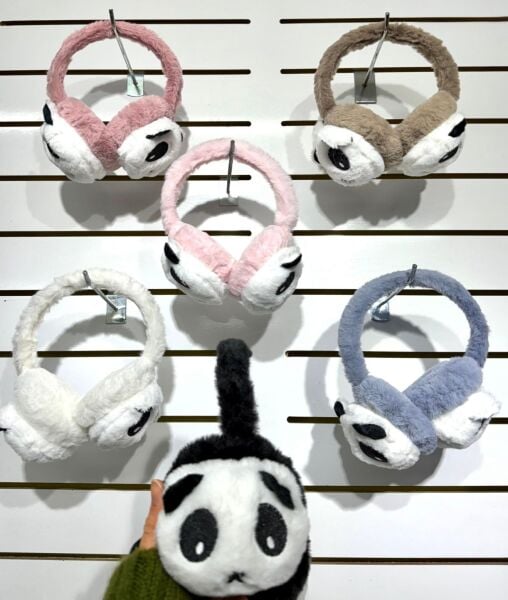 Sevimli Panda Peluş Kulaklık 12 Adet