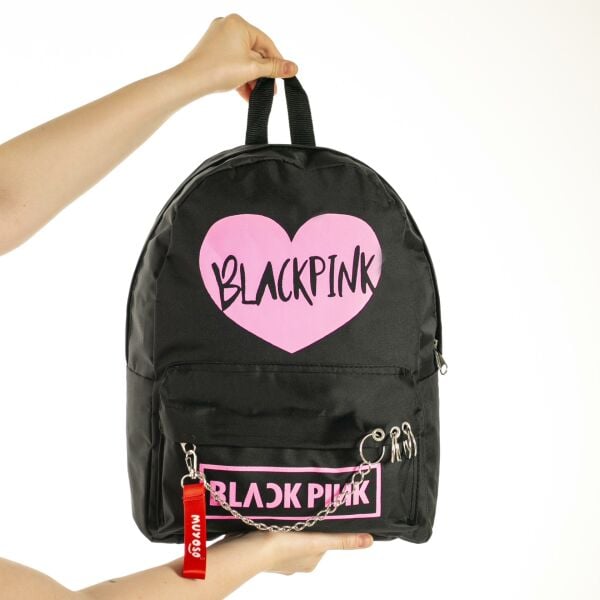 Black Pink Desenli Okul Sırt Çantası