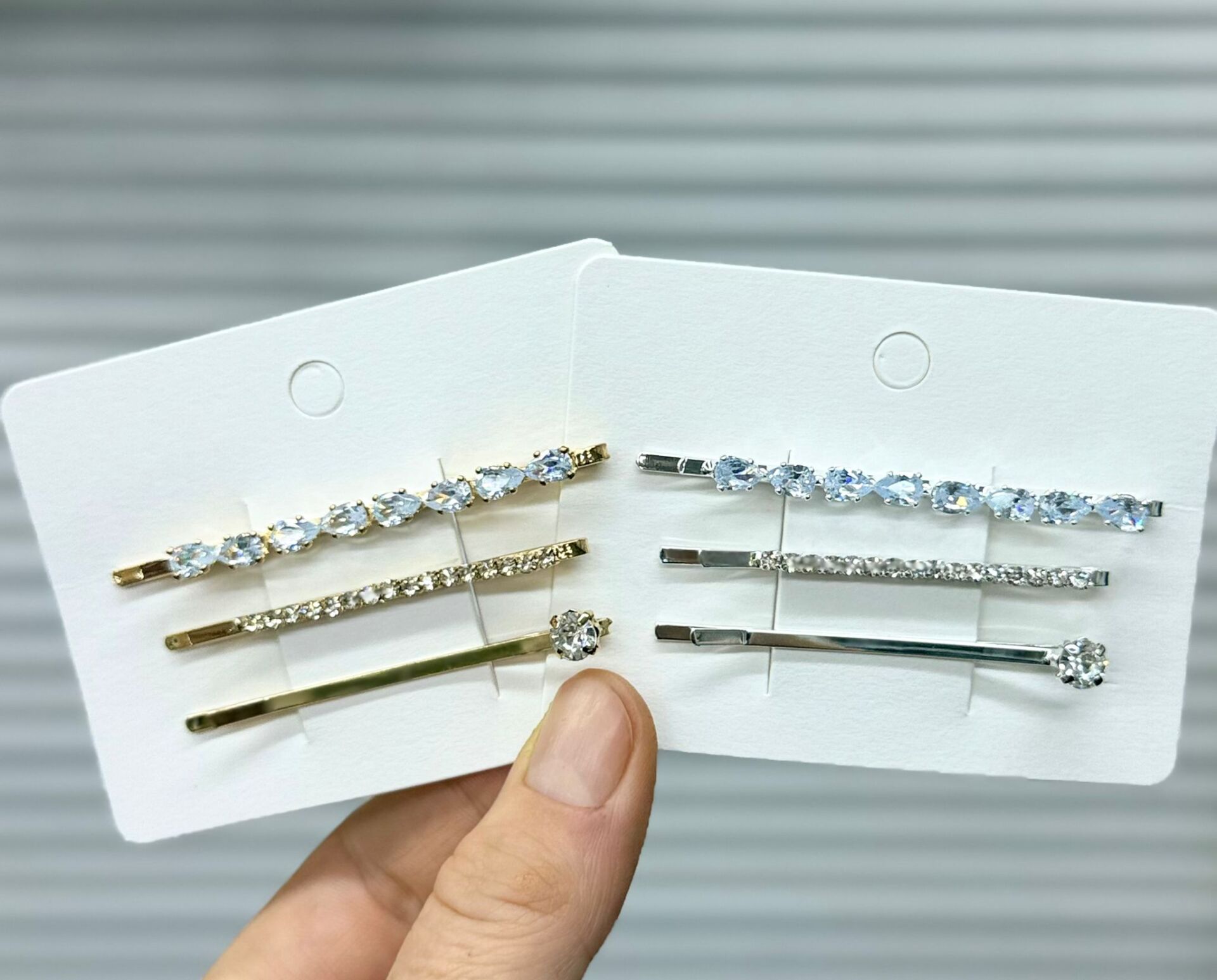 3'lü Metal  Taşlı Tel Toka 12 Adet