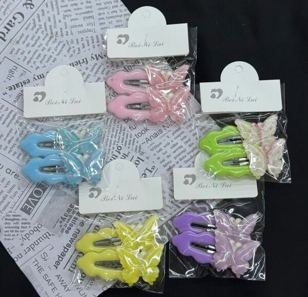 2'li Kelebekli Klips Toka 10 Adet