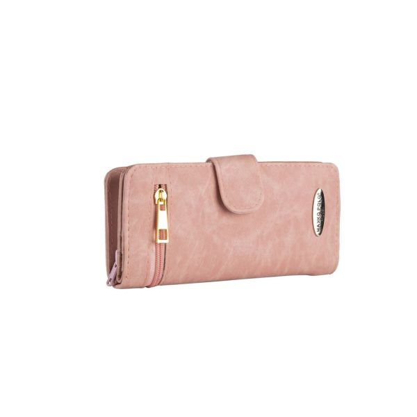 Açık Pembe Patlı Nubuk Kadın Cüzdanı